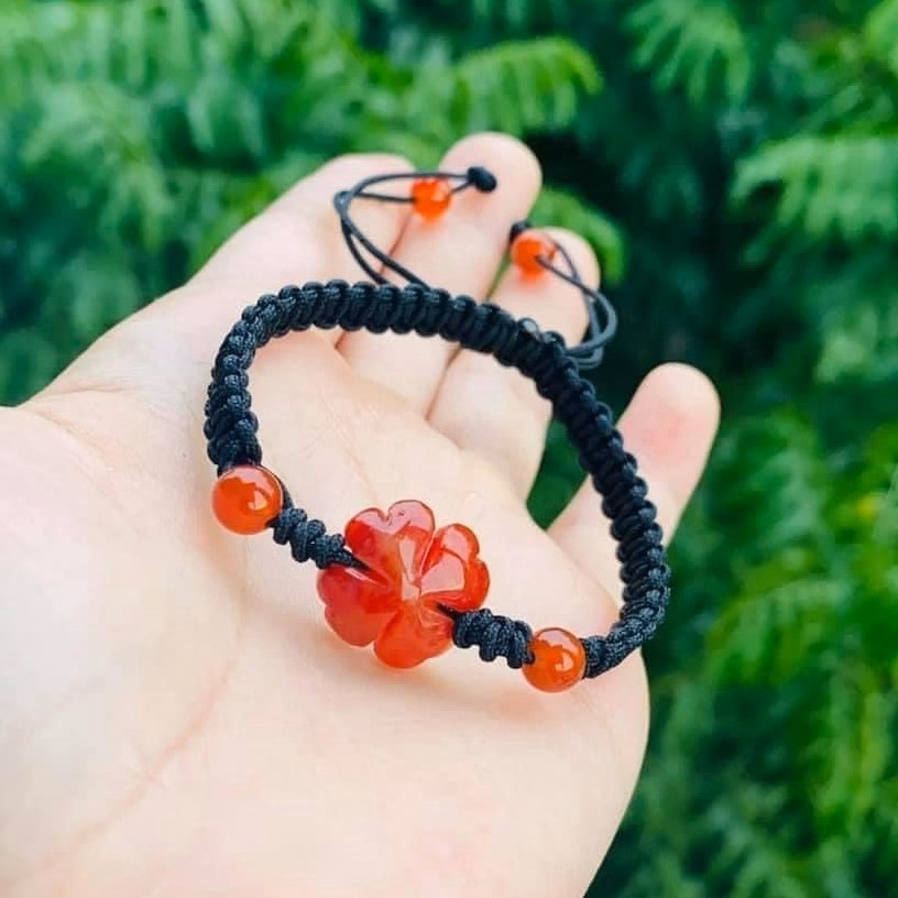 Vòng Tay Cỏ Bốn Lá Ngọc Cẩm Huyết Thiên Nhiên - Thắng Giang - Ảnh 3
