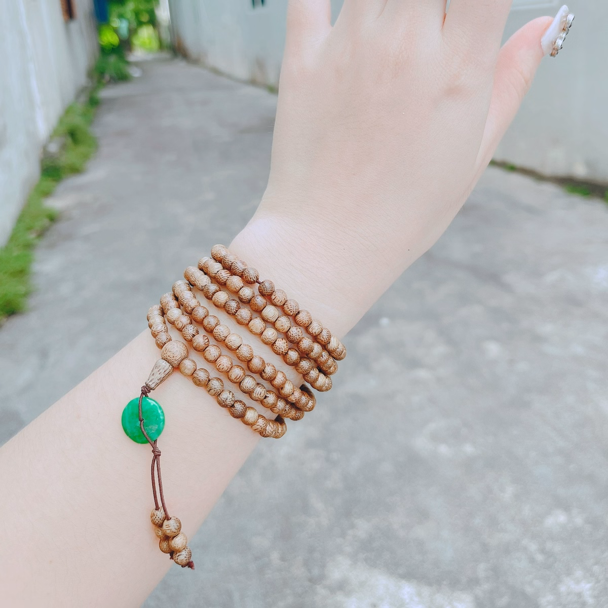 Vòng Tay Trầm Hương Tốc Size 4 Ly Phối Điếu Cẩm Thạch Thiên Nhiên 216 Hạt - Thắng Giang - Ảnh 3