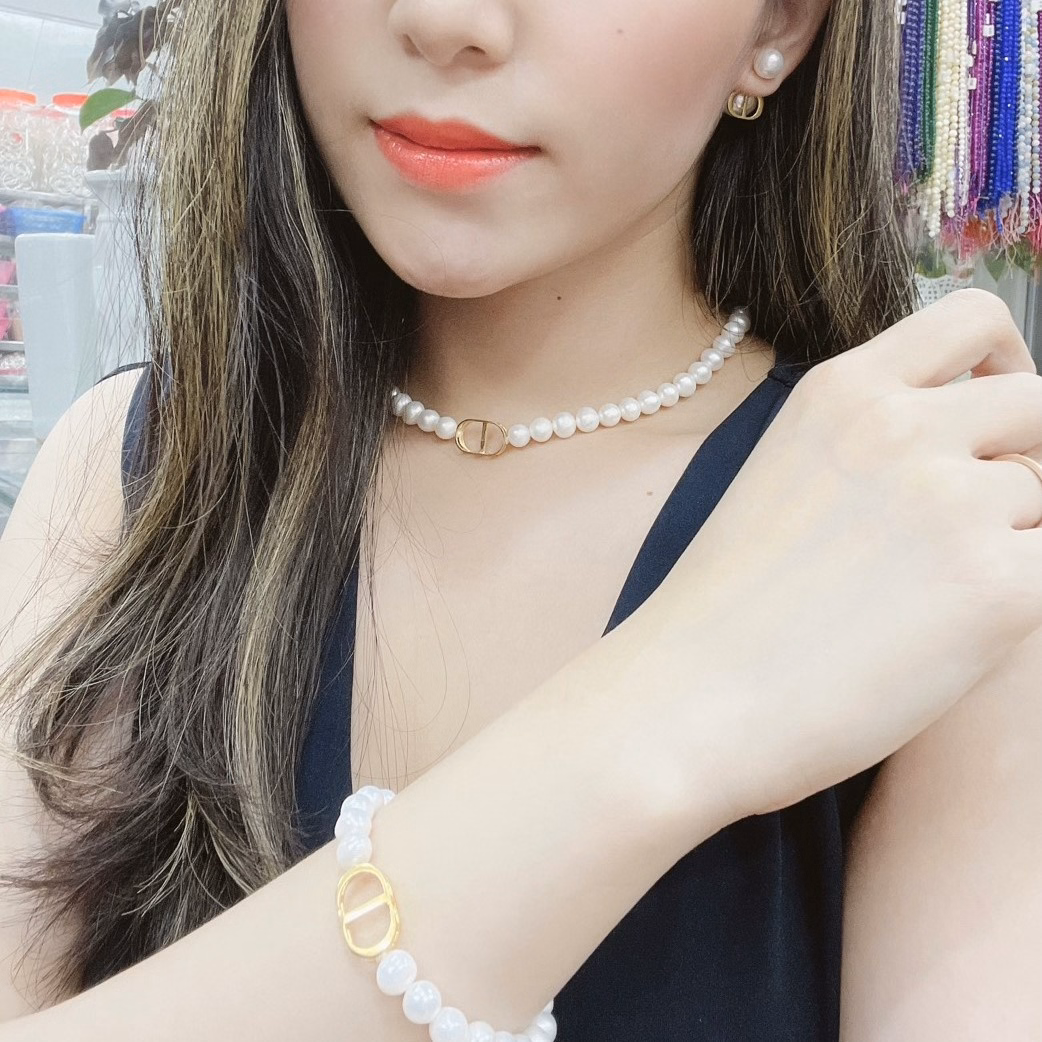 Bộ Trang Sức Ngọc Trai Nuôi Nước Ngọt Thiên Nhiên Khoá Cd Tặng Kèm Hộp Đựng Sang Trọng - Thắng Giang - Ảnh 3