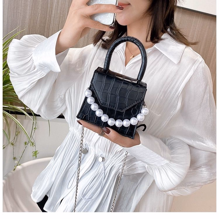 Túi Xách Nữ Mini Da Rắn Phối Chuỗi Ngọc Trai Tm07 - Kk Store - Ảnh 4