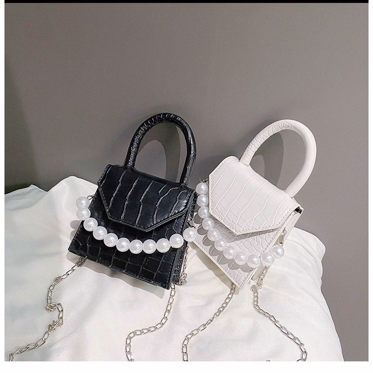 Túi Xách Nữ Mini Da Rắn Phối Chuỗi Ngọc Trai Tm07 - Kk Store