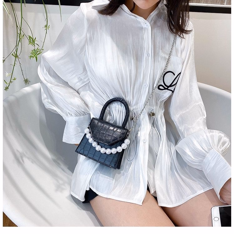 Túi Xách Nữ Mini Da Rắn Phối Chuỗi Ngọc Trai Tm07 - Kk Store - Ảnh 8