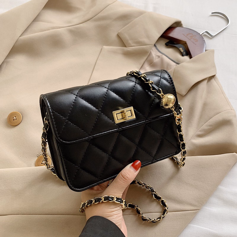 Túi Xách Nữ Họa Tiết Hình Vuông Khóa Chữ H - Jinbbq - Ảnh 2