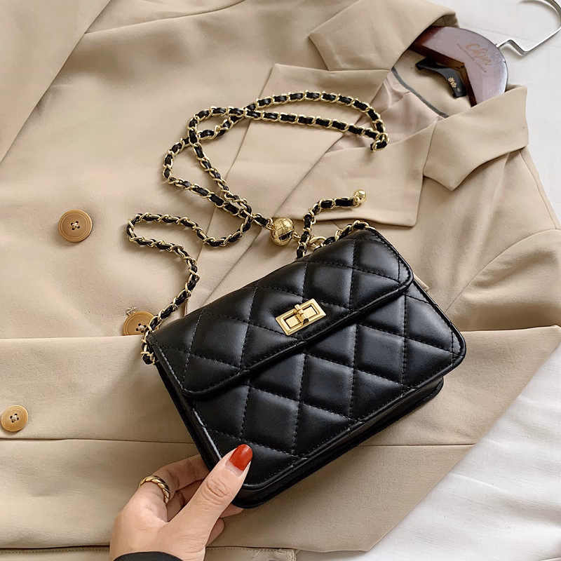 Túi Xách Nữ Họa Tiết Hình Vuông Khóa Chữ H - Jinbbq - Ảnh 4