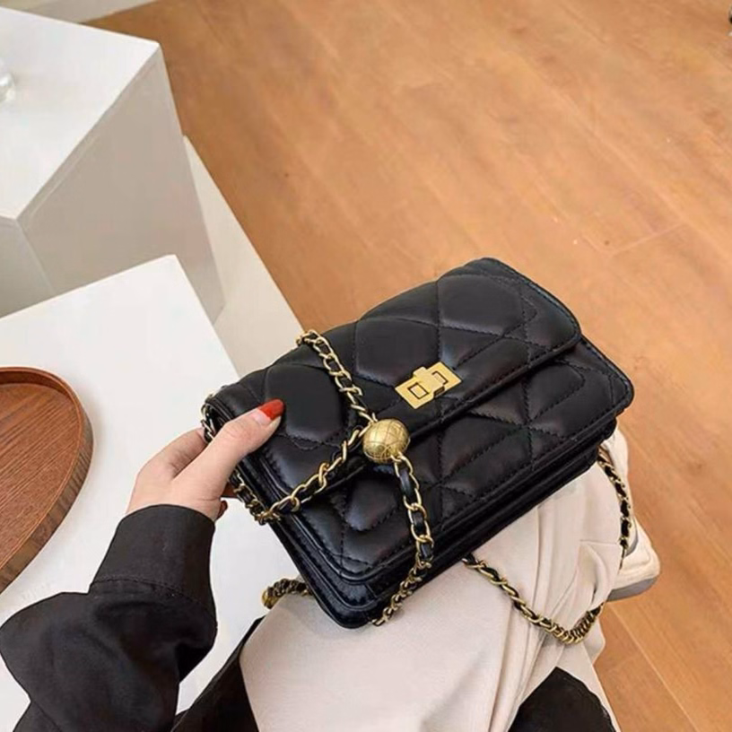 Túi Xách Nữ Họa Tiết Hình Vuông Khóa Chữ H - Jinbbq - Ảnh 6