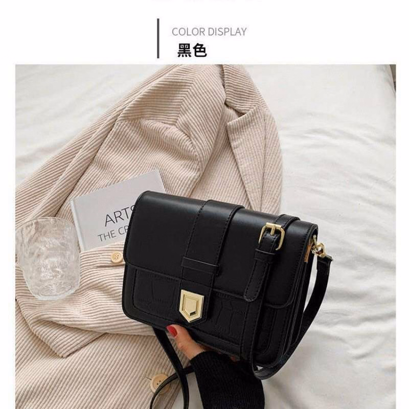 Túi Xách Nữ Mẫu Khóa Ốp Nhọn Hai Đáy - Jinbbq - Ảnh 11