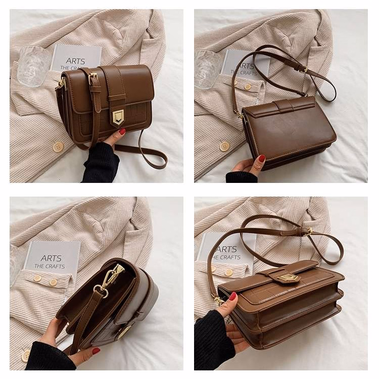 Túi Xách Nữ Mẫu Khóa Ốp Nhọn Hai Đáy - Jinbbq - Ảnh 4