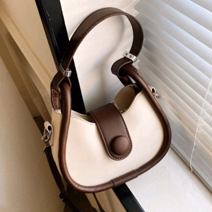 Túi Xách Nữ Cúc Cài Tròn Với Thiết Kế Bo Viền Cực Đẹp - Jinbbq