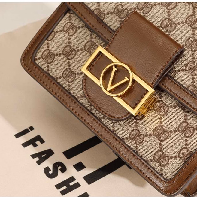 Túi Xách Nữ Đeo Chéo Chữ V Hai Dây Da Và Dây Bản To - Jinbbq - Ảnh 3