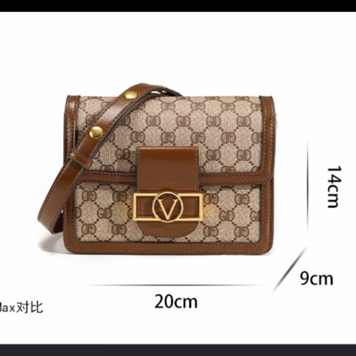 Túi Xách Nữ Đeo Chéo Chữ V Hai Dây Da Và Dây Bản To - Jinbbq - Ảnh 5