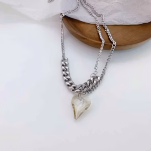 Vòng Cổ Trái Tim Pha Lê Trong Suốt - Mushroom Lee