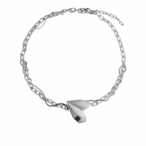 Vòng Cổ Trái Tim Silver Đính Đá Pha Lê Đen - Mushroom Lee