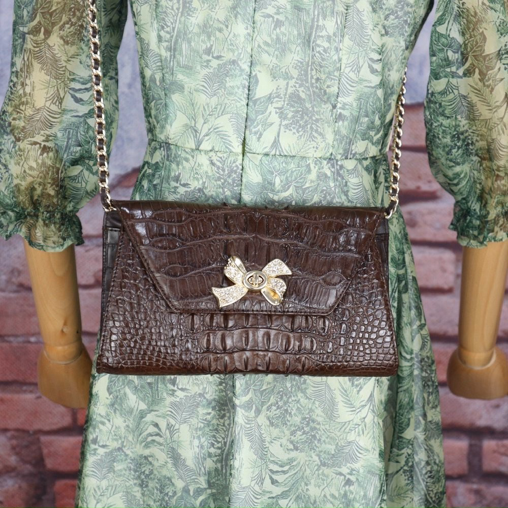 Túi Đeo Chéo Nơ Nữ Da Cá Sấu Fchw21 - Fadoda - Ảnh 2