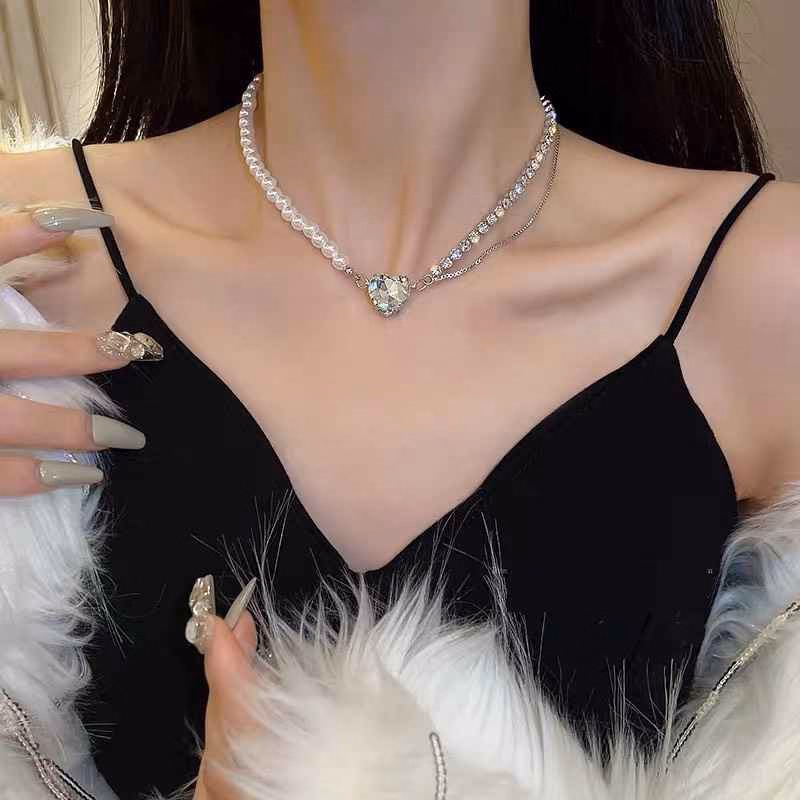 Vòng Cổ Tim Đá Mix Ngọc Sang Trọng Vc231 - Lady'S Passion - Ảnh 4