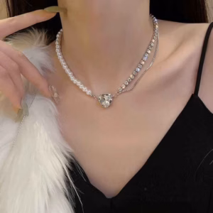 Vòng Cổ Tim Đá Mix Ngọc Sang Trọng Vc231 - Lady'S Passion