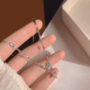 Dây Chuyền Chữ Thập Đính Đá Zircon Hình Bông Hoa Dc233 - Lady'S Passion