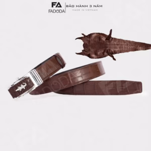 Thắt Lưng Nam Da Cá Sấu Sp-Fcb03Bn Dây Liền Bản Rộng 4.0 Cm Làm Từ Vùng Da Bụng Của Cá Sấu - Fadoda