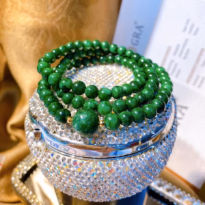 Vòng Tay Ngọc Cẩm Thạch Sơn Thủy Thiên Nhiên Size Hạt 6 Ly Quấn Ba - Thắng Giang