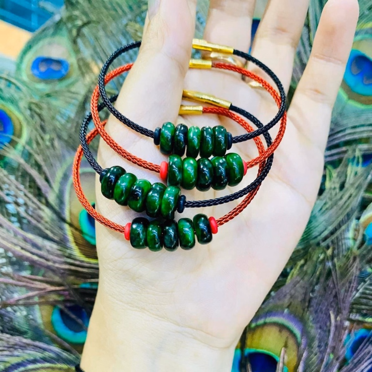 Vòng Tay Ngũ Điếu Ngọc Cẩm Thạch Sơn Thuỷ Xanh Lý - Thắng Giang - Ảnh 9