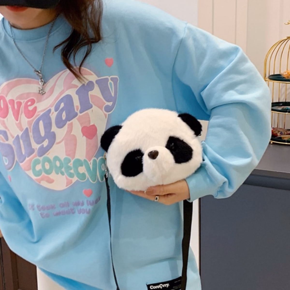 Túi Đeo Chéo Hình Thú Bông Gấu Trúc Dễ Thương, Túi Đeo Phong Cách Hàn Quốc Cho Mọi Lứa Tuổi - Dmastore - Ảnh 7