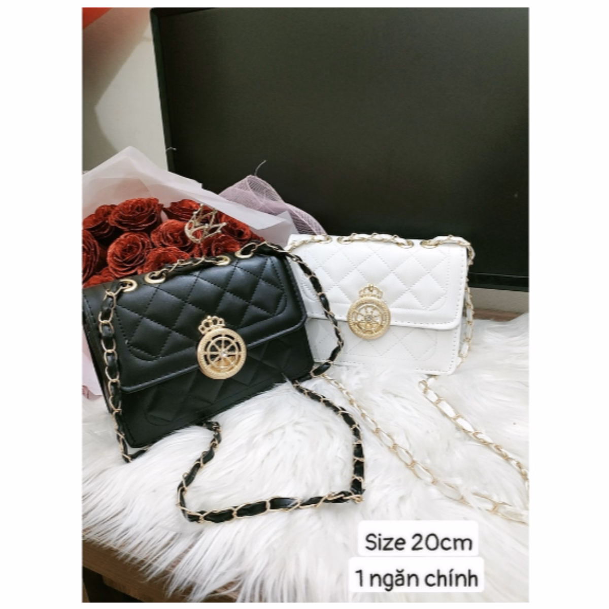 Túi Xách Nữ Đeo Chéo Khóa Vương Miện Tròn Ctb22 - Bechip - Ảnh 10
