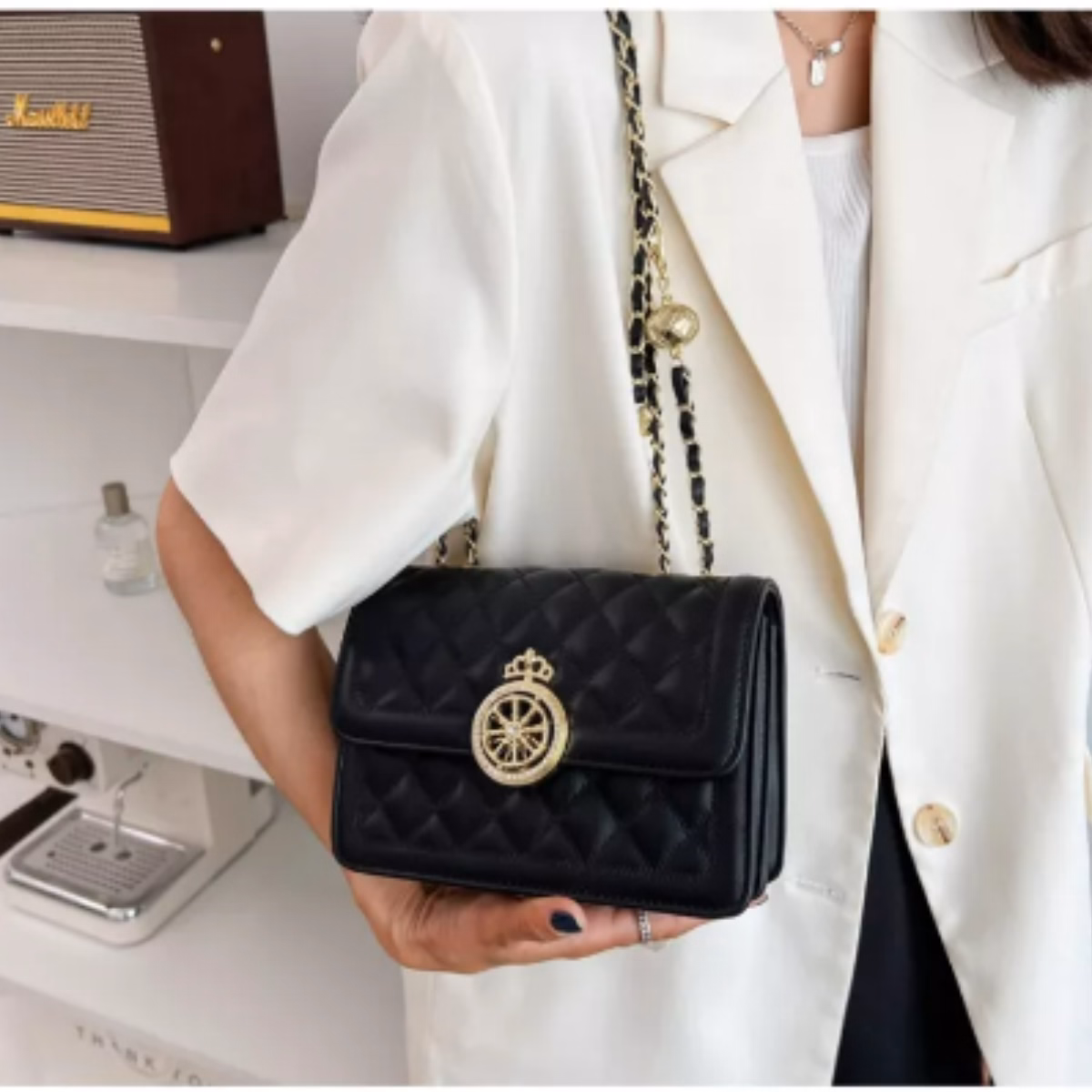 Túi Xách Nữ Đeo Chéo Khóa Vương Miện Tròn Ctb22 - Bechip - Ảnh 6