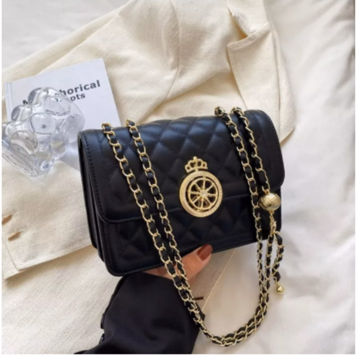 Túi Xách Nữ Đeo Chéo Khóa Vương Miện Tròn Ctb22 - Bechip - Ảnh 9