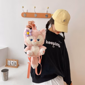 Balo Gấu Bông Hình Cáo Hồng Linabell Disney Siêu Đáng Yêu, Túi Đeo Vai Cáo Bông Phong Cách Hoạt Hình Mềm Mịn Xinh Xắn - Dmastore