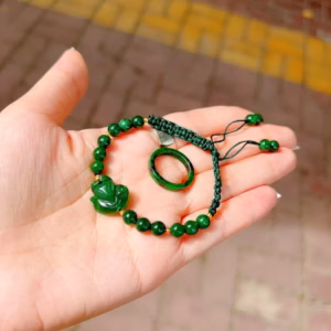 Bộ Trang Sức Hồ Ly Ngọc Cẩm Thạch Sơn Thủy Thiên Nhiên - Thắng Giang