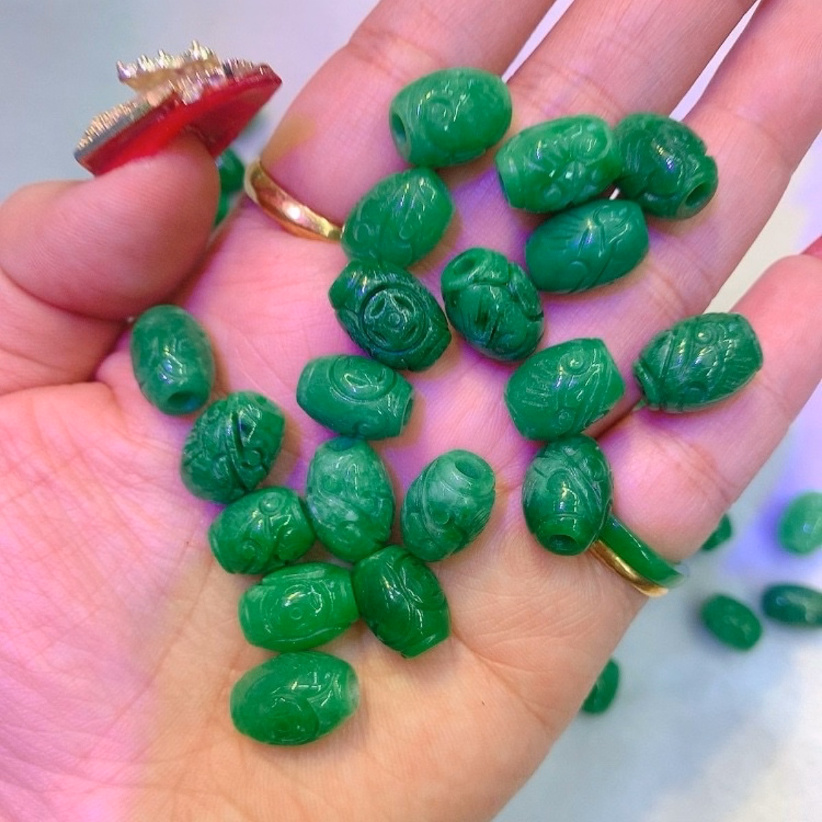 Vòng Tay Lu Thống Ngọc Cẩm Thạch Trạm Xu Bầu Dục - Thắng Giang - Ảnh 3