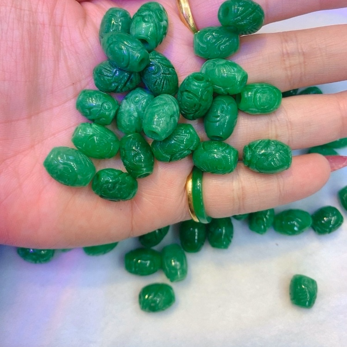 Vòng Tay Lu Thống Ngọc Cẩm Thạch Trạm Xu Bầu Dục - Thắng Giang - Ảnh 4