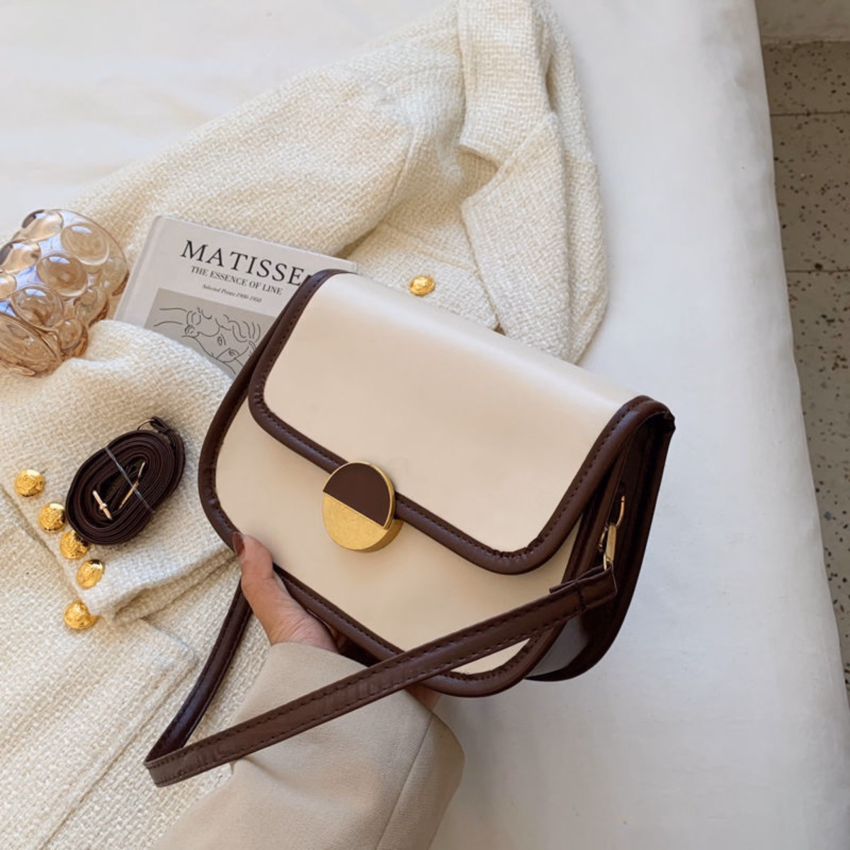 Túi Xách Nữ Da Khóa Xoay Bán Nguyệt - Ausa House - Ảnh 2