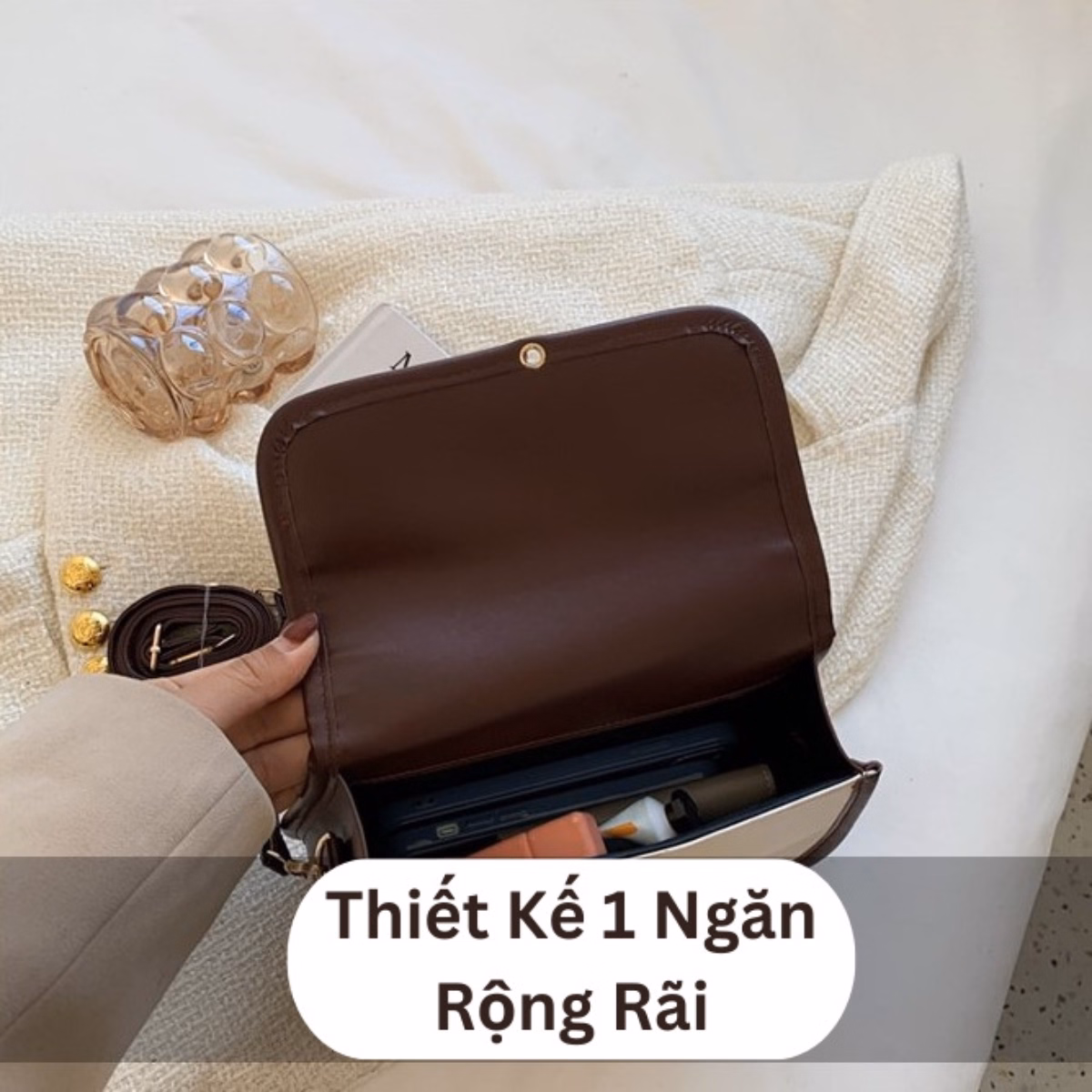 Túi Xách Nữ Da Khóa Xoay Bán Nguyệt - Ausa House - Ảnh 10