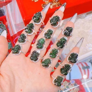 Nhẫn Tì Hưu Ngọc Cẩm Thạch Sơn Thủy Bọc Bạc Ta Có Thẻ Hóa Đơn - Thắng Giang