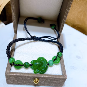 Vòng Tay Hồ Ly Tết Song Điếu Ngọc Cẩm Thạch Freesize - Thắng Giang