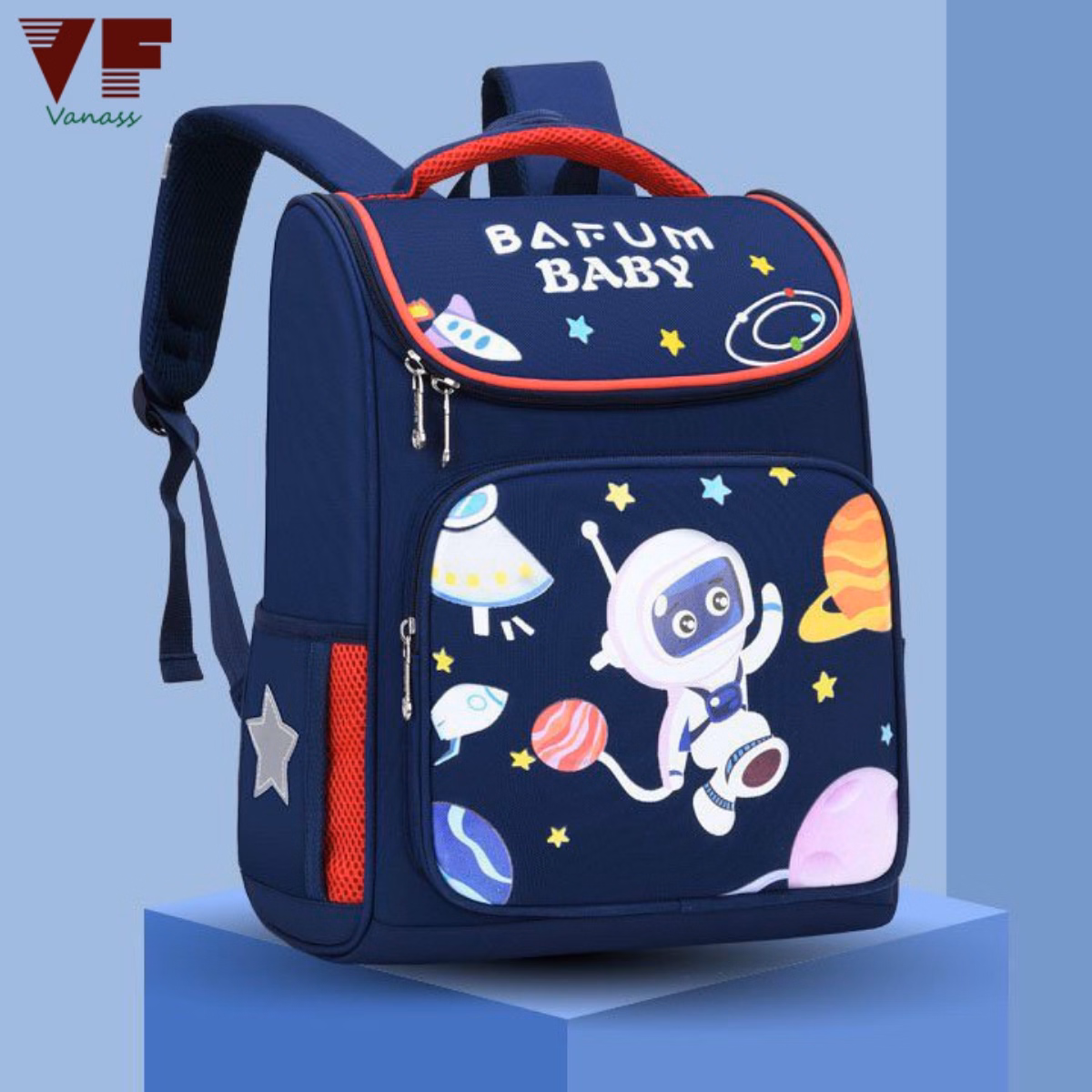 Balo Học Sinh Cấp 1 In Họa Tiết Chống Gù Lưng Cao Cấp - Vanass - Ảnh 3