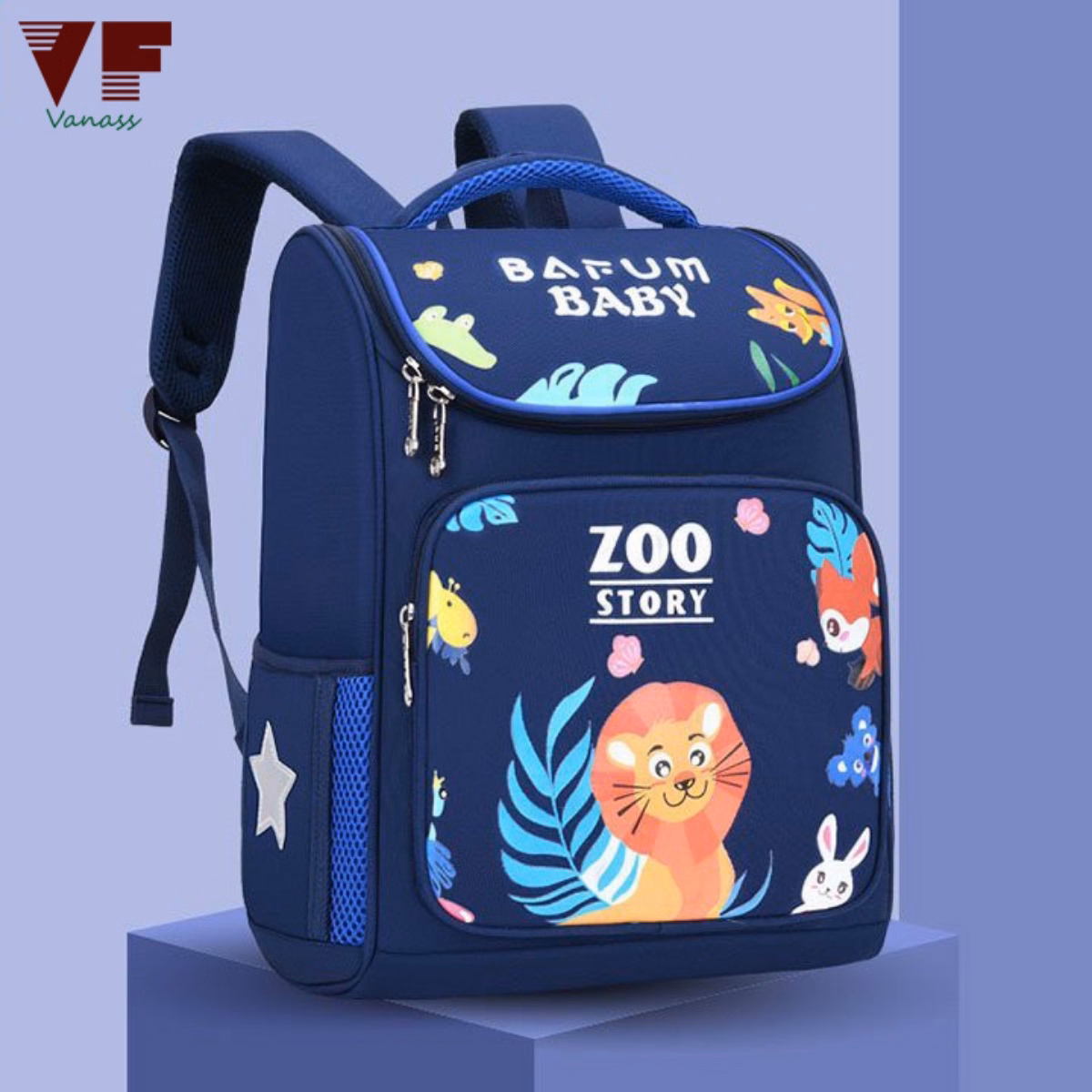 Balo Học Sinh Cấp 1 In Họa Tiết Chống Gù Lưng Cao Cấp - Vanass - Ảnh 4