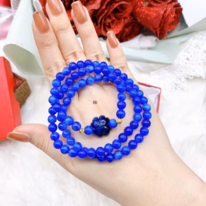 Vòng Tay Cỏ Bốn Lá Đá Lapis Lazuli Thiên Thanh Thiên Nhiên - Thắng Giang