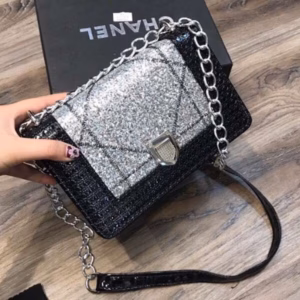 Túi Đeo Chéo Nữ Nhũ Kim Sa Tm12 Màu Trắng Đen - Jinbbq