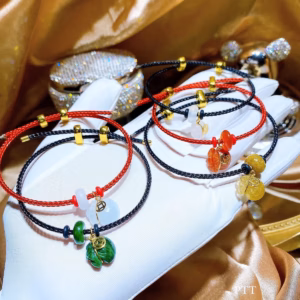 Vòng Tay Túi Tiền Đá Ngọc Thiên Nhiên Bọc Vàng Tây 10 Kara - Thắng Giang