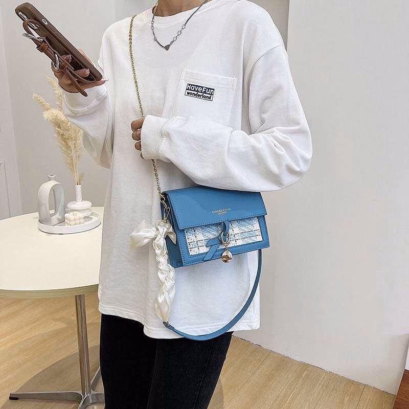 Túi Xách Nữ Phối Dạ Kẻ Xinh Xắn Lv02 - Jinbbq - Ảnh 4