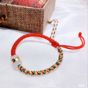 Vòng Tay Lu Thống Ngọc Giác Vàng 24 Kara Tết Chỉ Ngũ Sắc - Thắng Giang