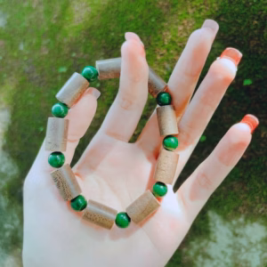 Vòng Tay Nam Trầm Hương Tốc Phối Đá Cẩm Thạch Thiên Nhiên - Thắng Giang