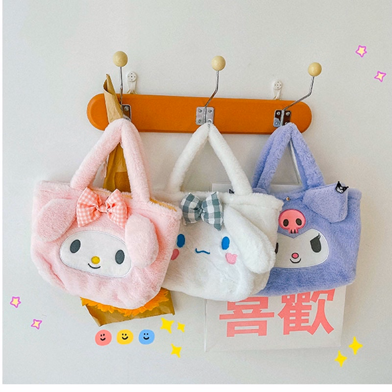 Túi Xách Tay Gấu Bông Kuromi Xinh Xắn Mềm Mại Cho Bạn Nữ,Túi Xách Kawaii Sanrio Lolita Nhật Bản Dễ Thương - Dmastore - Ảnh 8