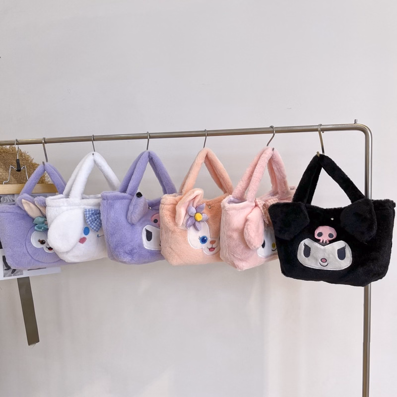 Túi Xách Tay Gấu Bông Kuromi Xinh Xắn Mềm Mại Cho Bạn Nữ,Túi Xách Kawaii Sanrio Lolita Nhật Bản Dễ Thương - Dmastore - Ảnh 10