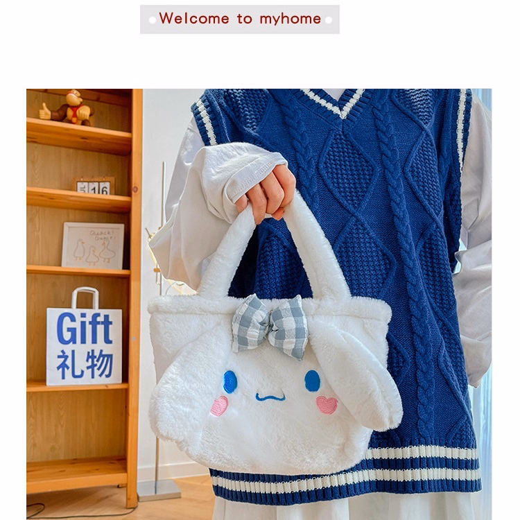 Túi Xách Tay Gấu Bông Kuromi Xinh Xắn Mềm Mại Cho Bạn Nữ,Túi Xách Kawaii Sanrio Lolita Nhật Bản Dễ Thương - Dmastore - Ảnh 9