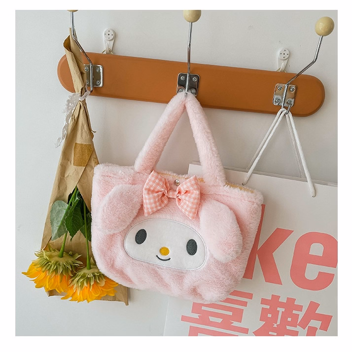 Túi Xách Tay Gấu Bông Kuromi Xinh Xắn Mềm Mại Cho Bạn Nữ,Túi Xách Kawaii Sanrio Lolita Nhật Bản Dễ Thương - Dmastore - Ảnh 12
