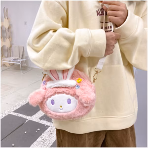 Túi Đeo Chéo Thỏ Bông Melody Siêu Cute, Túi Thỏ Hồng Đeo Vai Phong Cách Lolita Nhật Bản Dễ Thương - Dmastore