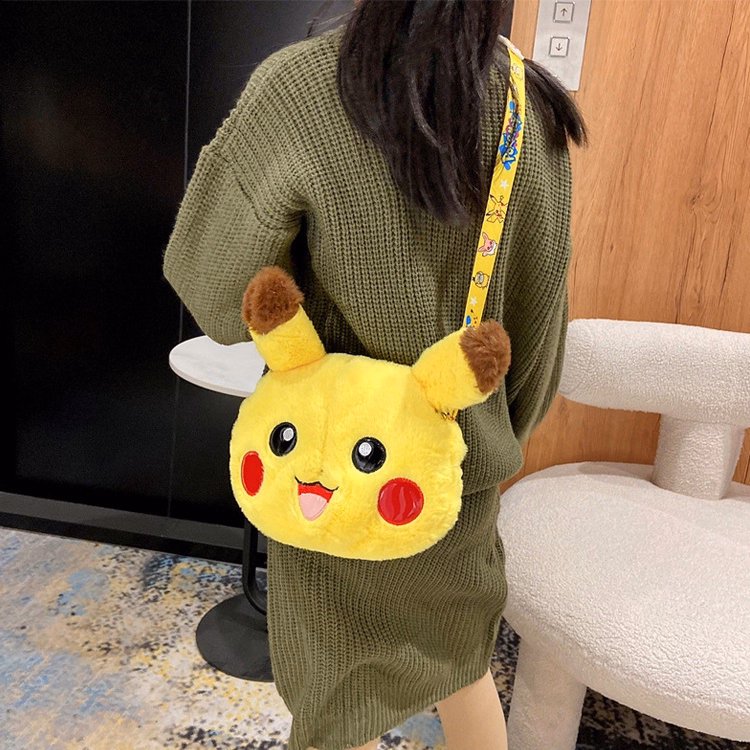 Túi Pikachu Đeo Chéo Siêu Dễ Thương, Túi Đeo Chéo Thú Bông Pokemon Có Dây Đeo In Hình Độc Lạ - Dmastore - Ảnh 8