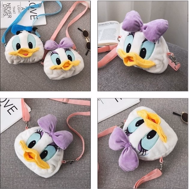 Túi Đeo Chéo Cặp Đôi Vịt Donald Siêu Đáng Yêu, Túi Đeo Vai Thú Bông Donald Duck Disney Mềm Mịn Dễ Thương - Dmastore - Ảnh 14